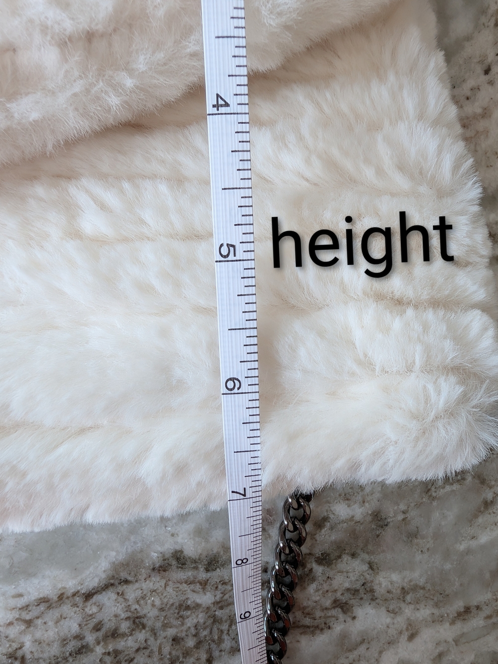 Faux Fur Crossbody Bag in Cream - Picture 9 of 10